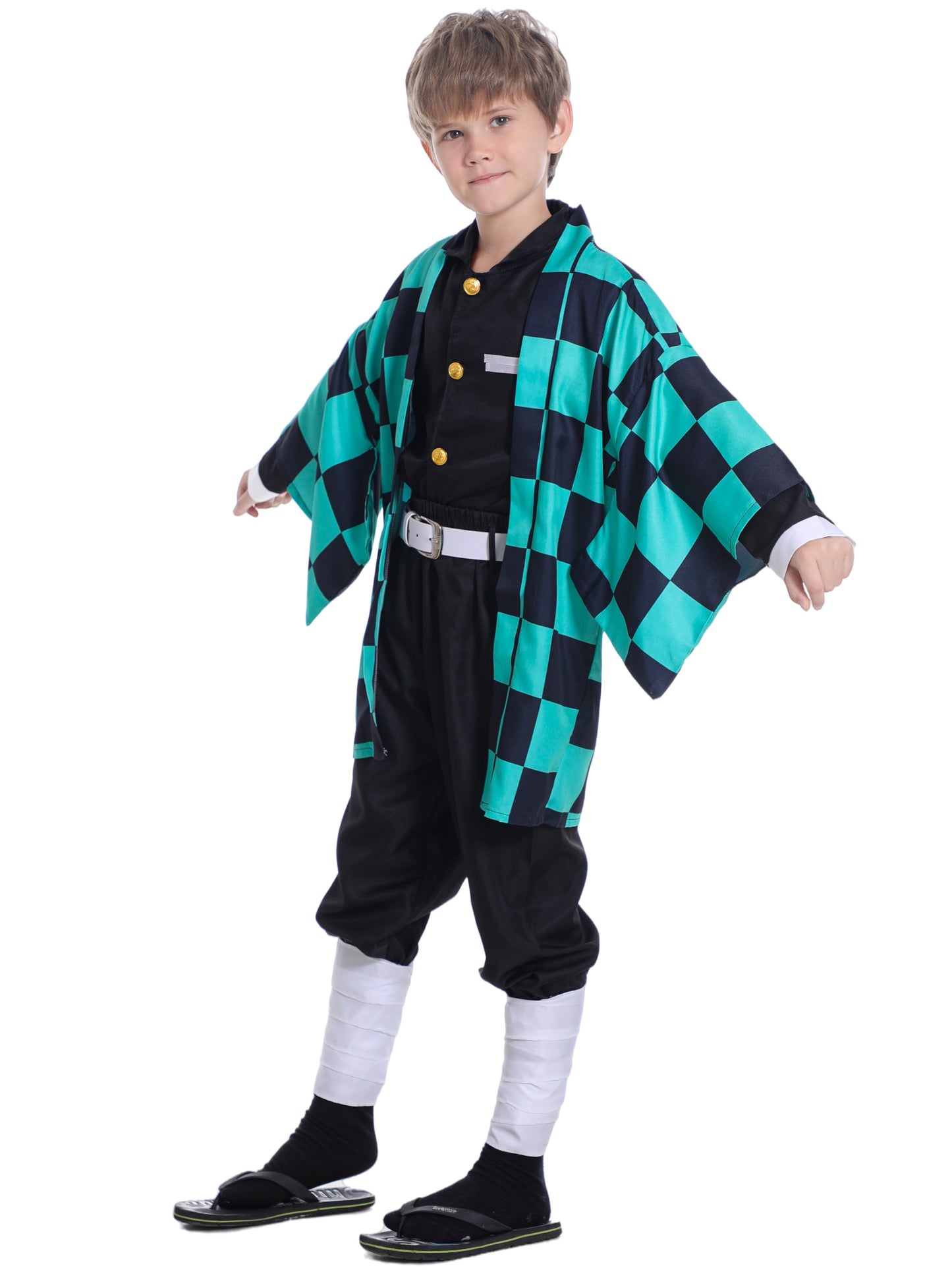 Antbutler Tomioka Giyuu Cosplay Outfit, Halloween Carnival Costume Set Anime Demon Slayer Demon Slayer Cosplay Costume for Kids and Adults