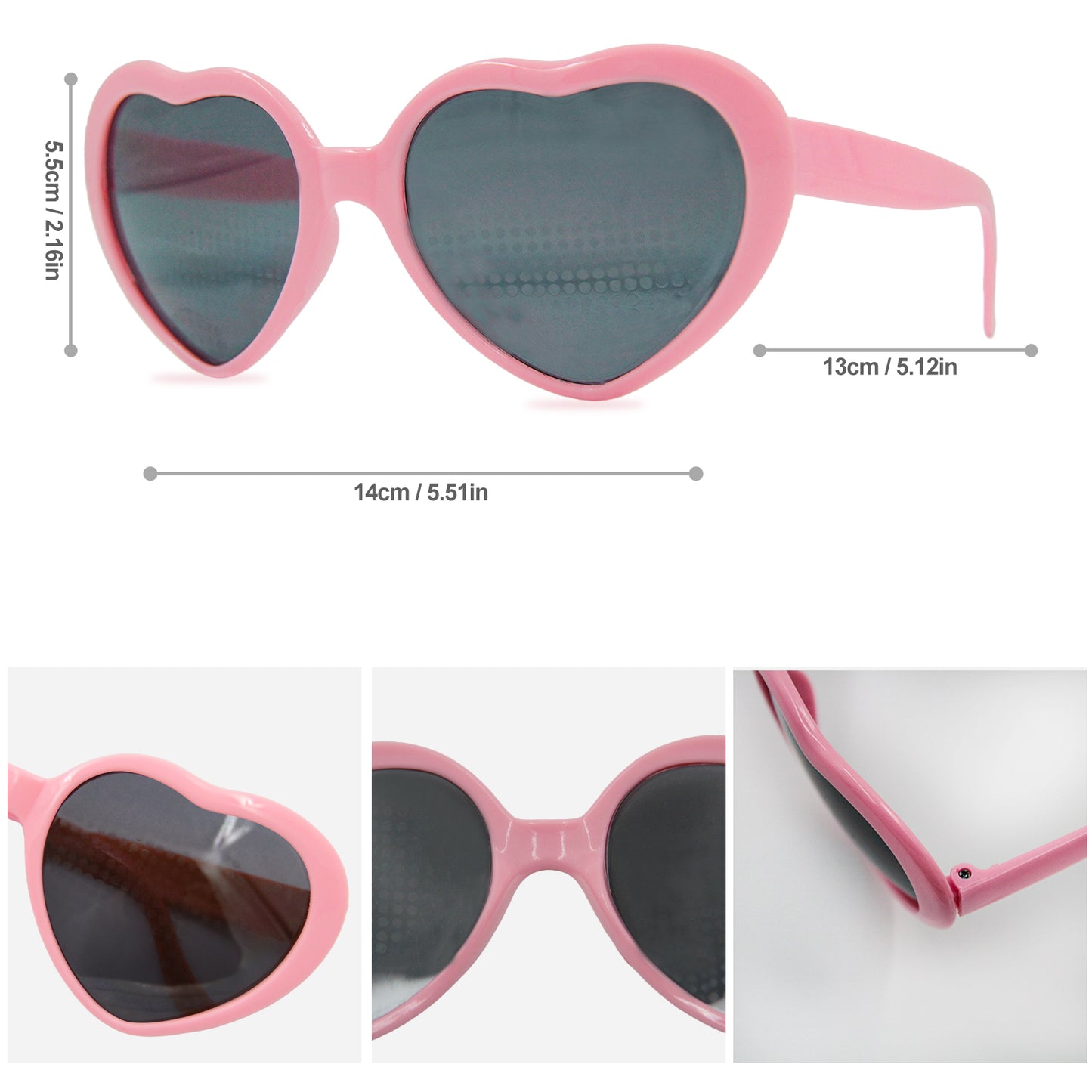 4PCS Heart Diffraction Glasses, Heart Effect Glasses, 3D Heart Sunglasses Heart Shape, Heart-shaped Glasses for Fireworks Displays Music Festivals Parties…